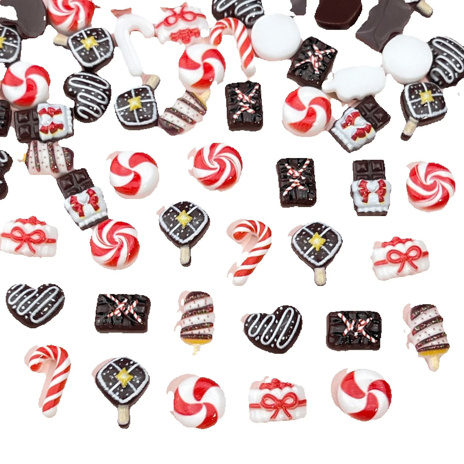 Nutcracker Figurine - 50pcs Resin Mini Christmas chocolate Decor