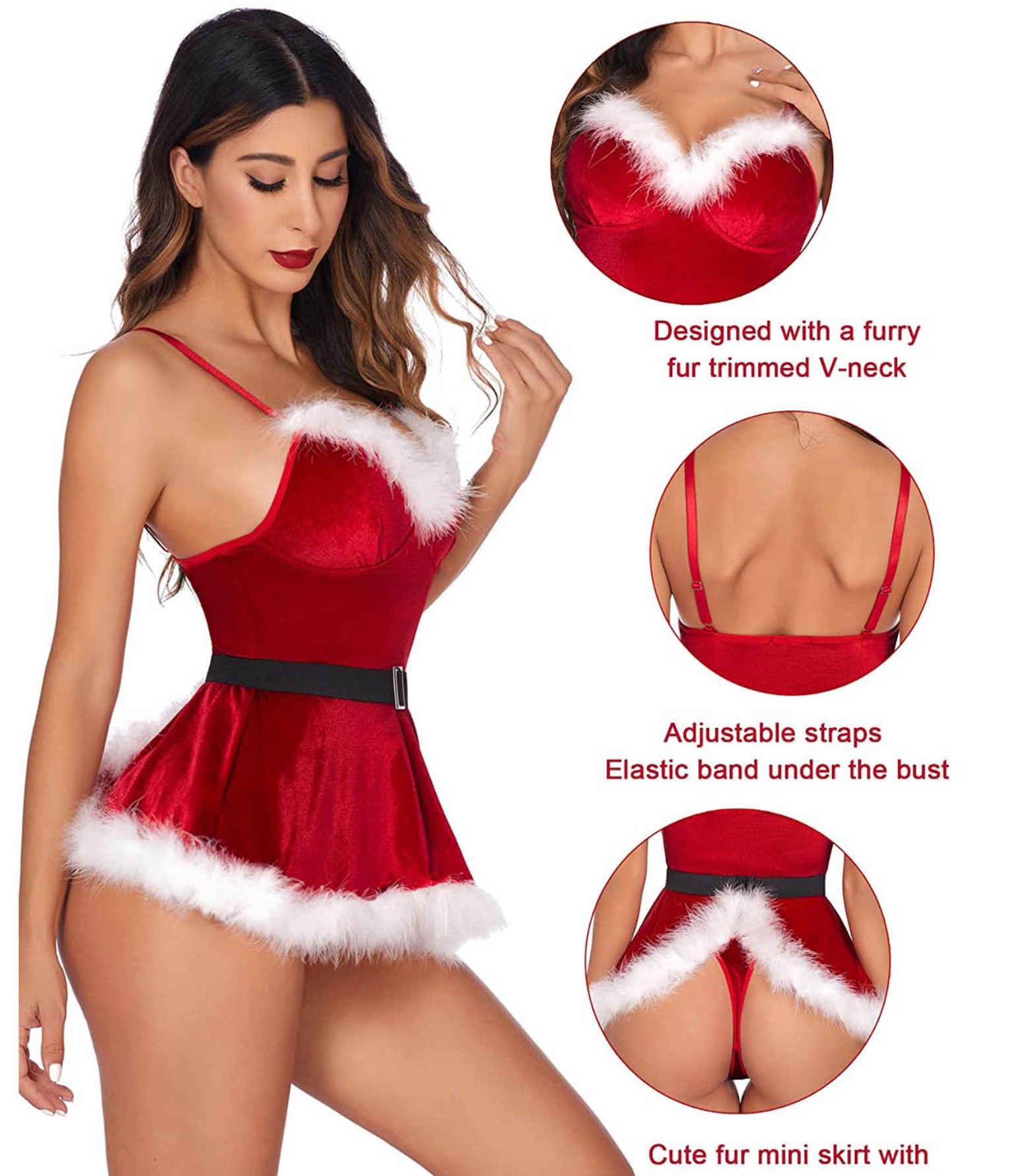 Women's Sexy Nightgown Santa C - Elf Costume Christmas review and price