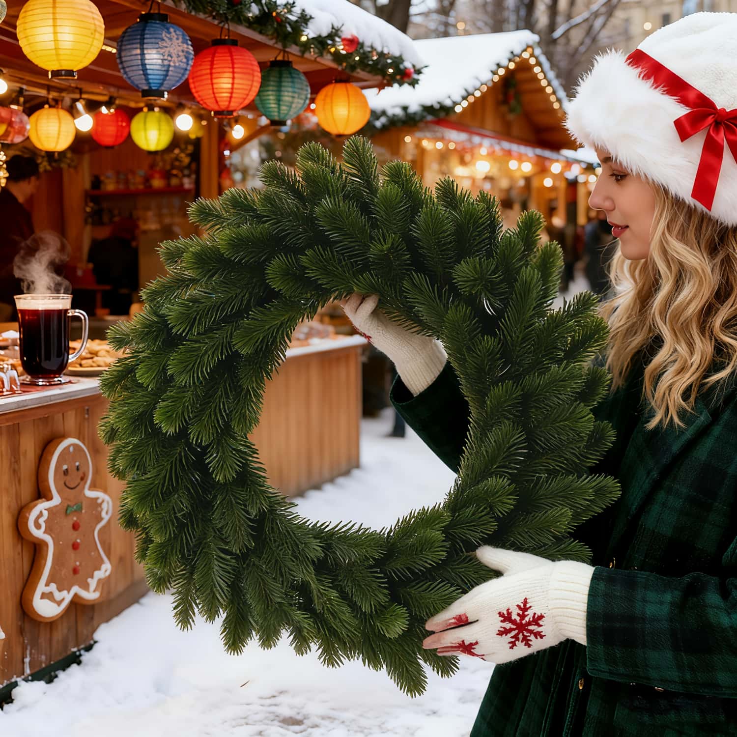 1pc Artificial Christmas Wreat - Christmas Wreath Fake review and price