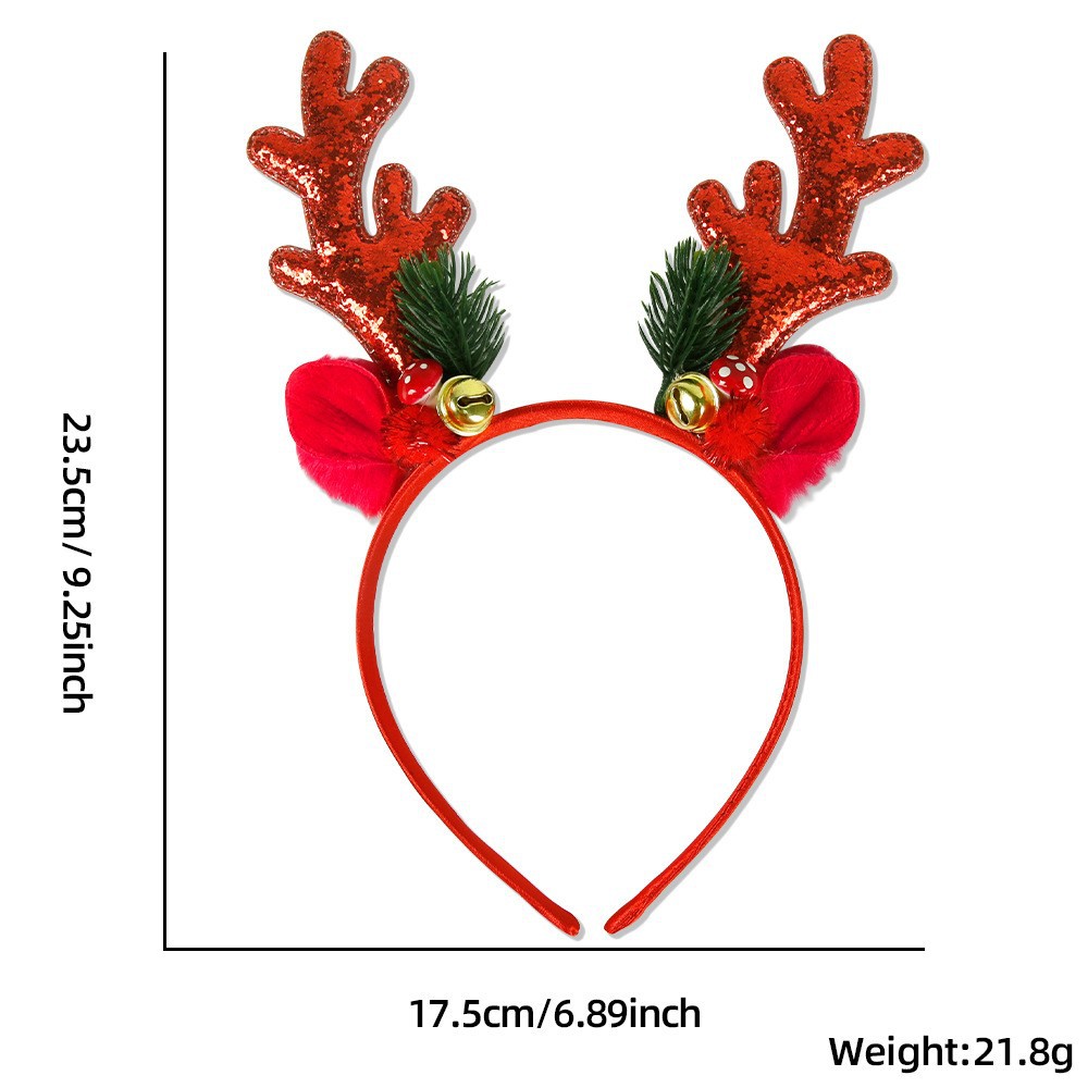1/2pcs Christmas Glitter Deer  - Reindeer Antlers Headband review and price