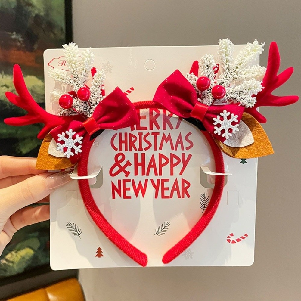 Red Velvet Antler Hairband Vel - Reindeer Antlers Headband review and price