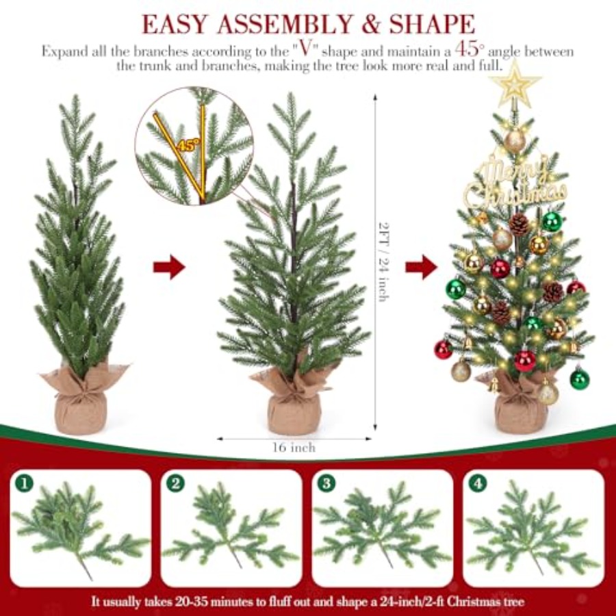 2FT Mini Christmas Tree, Table - Christmas Tree Artificial review and price