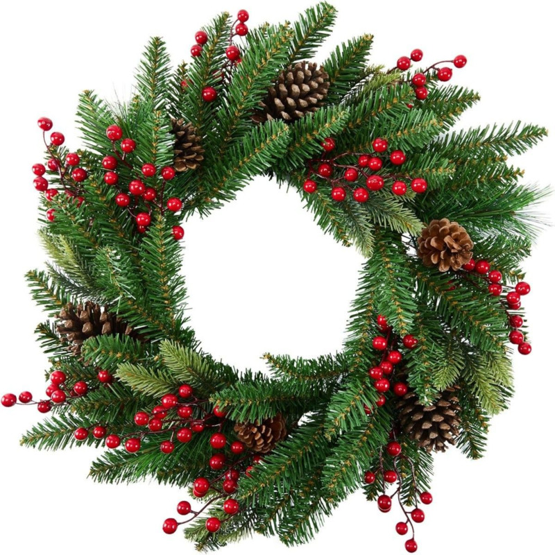 50cm Artificial Christmas Wrea - Christmas Wreath Fake review and price