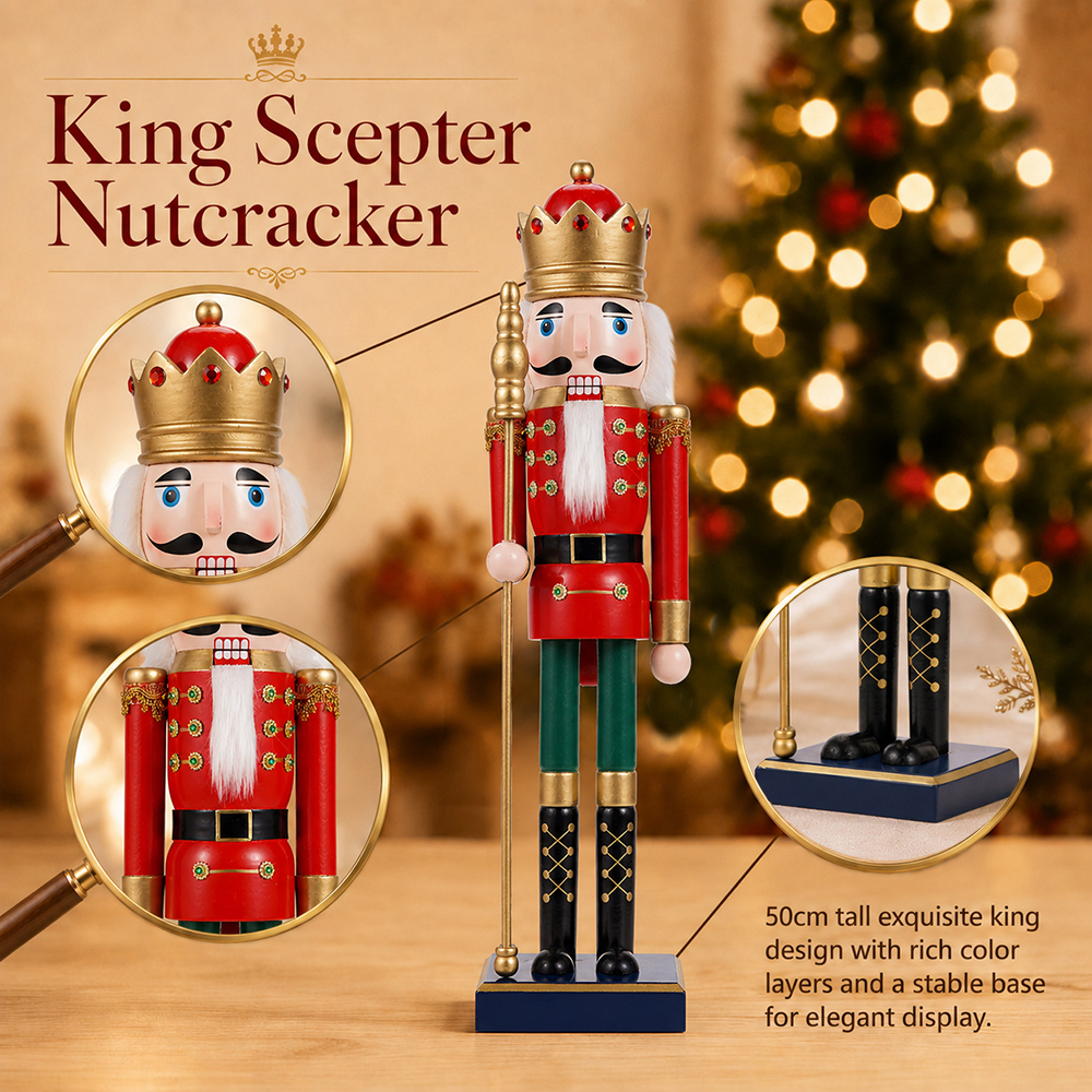 50CM Wooden Nutcracker Scepter - Nutcracker Figurine review and price