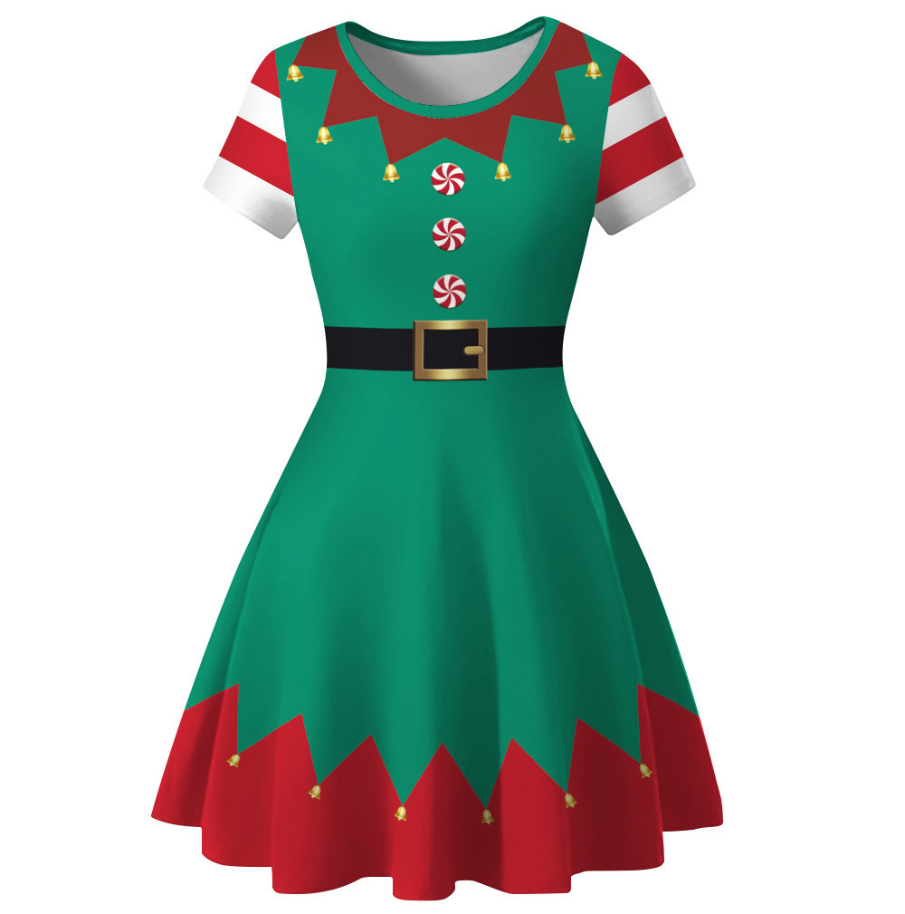 Kids Girls Christmas Party Fan - Elf Costume Christmas review and price