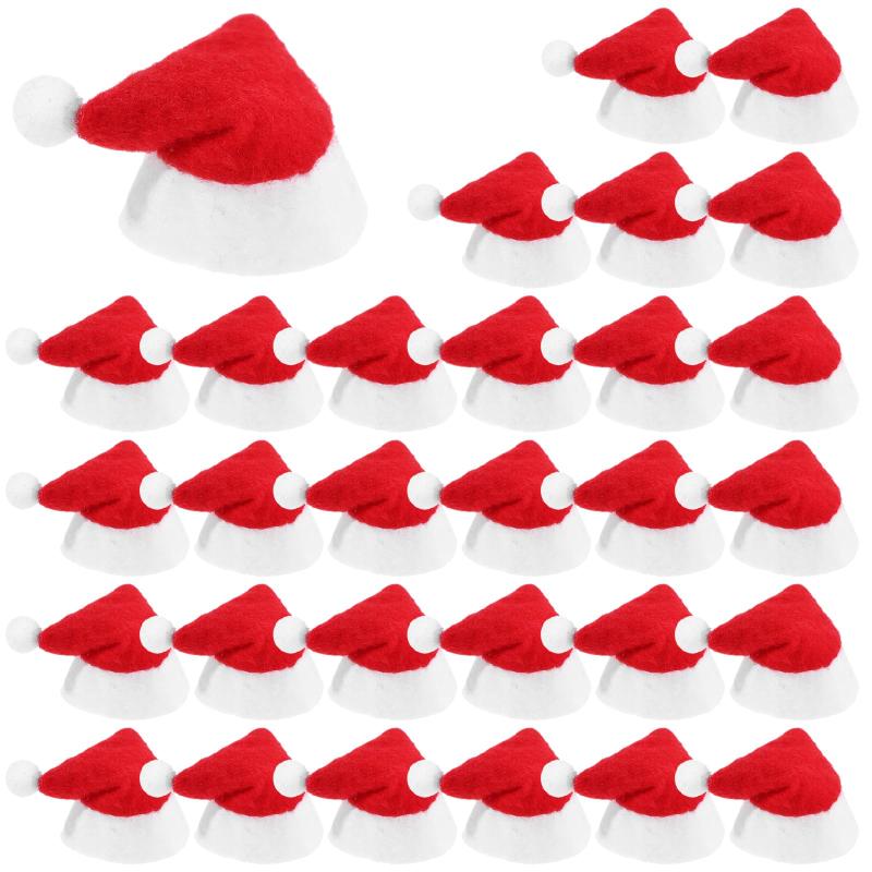 NEW 30 PCS Mini Christmas Sant - Santa Hat Plush review and price
