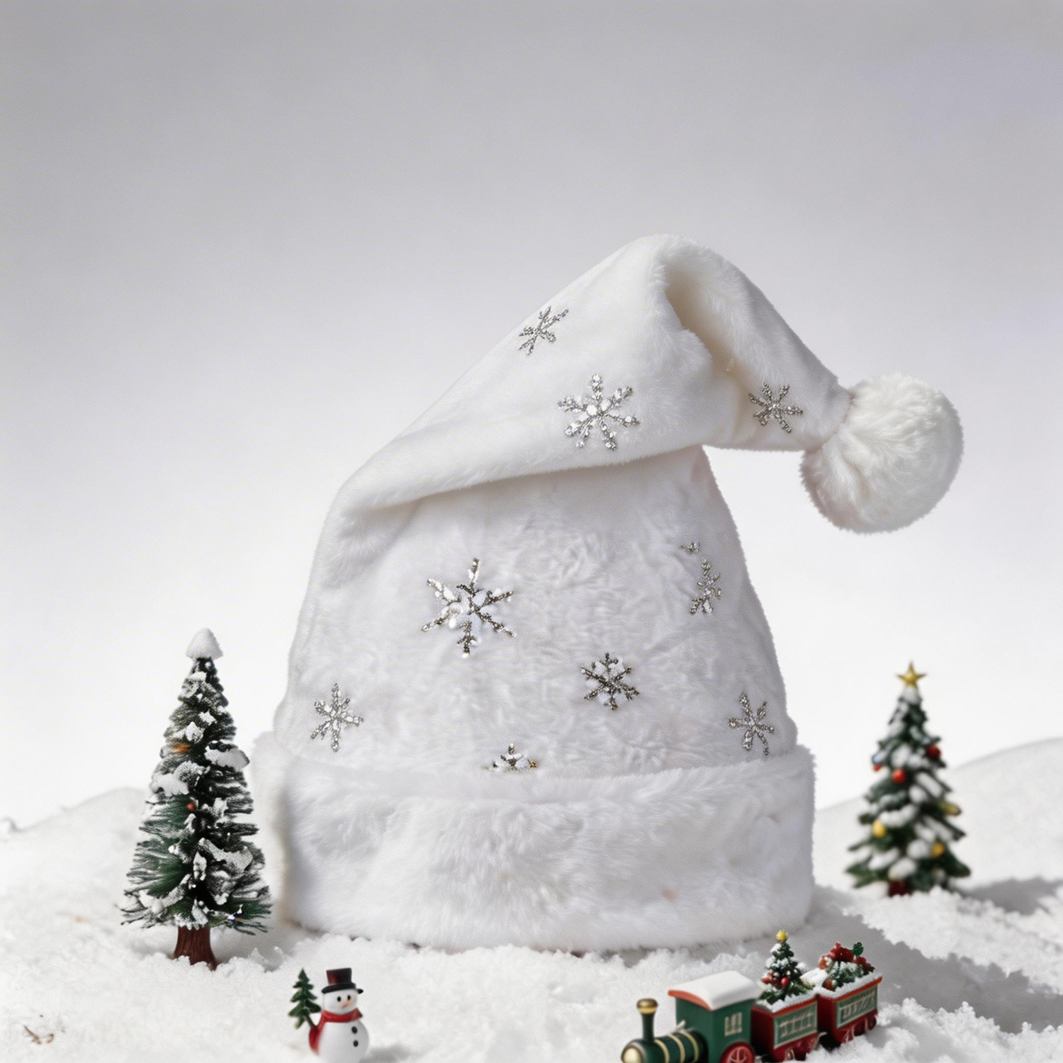White Plush Christmas Hat Gold - Santa Hat Plush review and price