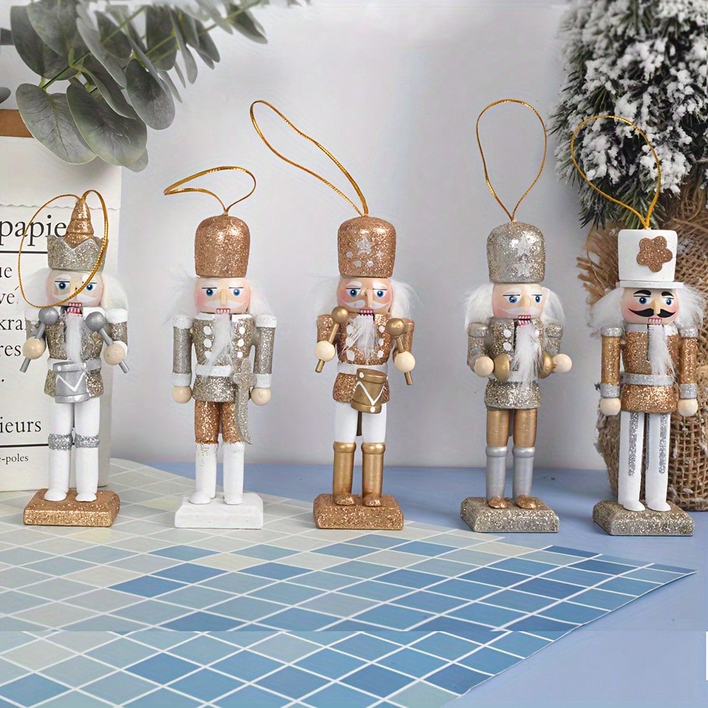5pcs Champagne Gold Glitter Nu - Nutcracker Figurine review and price
