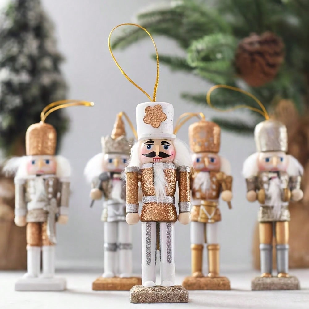 5pcs Champagne Gold Glitter Nu - Nutcracker Figurine review and price